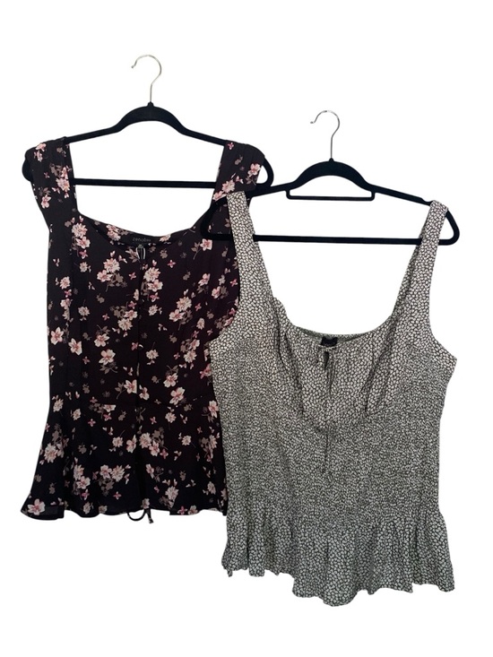 Zenobia Tops - Zenobia Lot of 2 Floral Sleeveless Tops Blouses Womens Plus Size 2X Juniors NWT